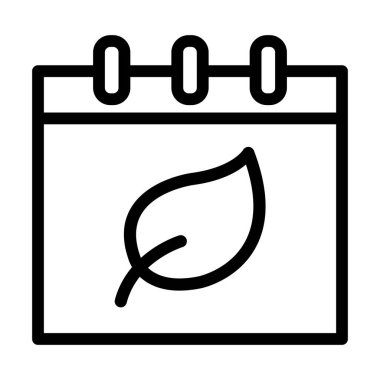 Kişisel ve Ticari Kullanım İçin Eko Takvim Kalın Satır Simgesi