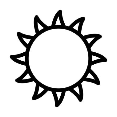 Kişisel ve ticari kullanım için Güneş Vektörü Kalın Çizgi Simgesi