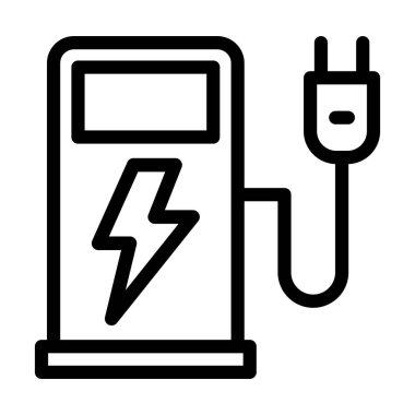 Kişisel ve ticari kullanım için Elektrik Şarj Vektörü Kalın Çizgi Simgesi