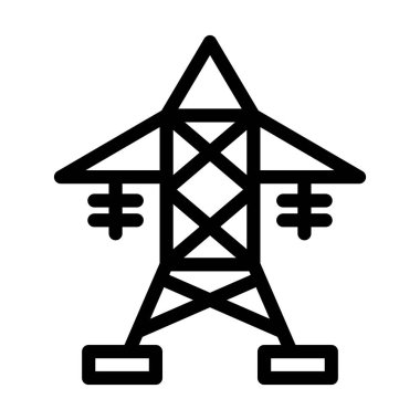 Kişisel ve ticari kullanım için Elektrik Kulesi Kalın Hat Simgesi