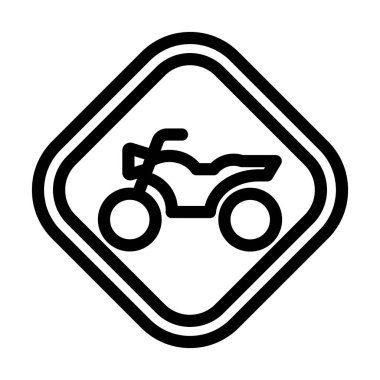 Motokros Vektör Kalın Çizgi Kişisel ve Ticari Kullanım Simgesi