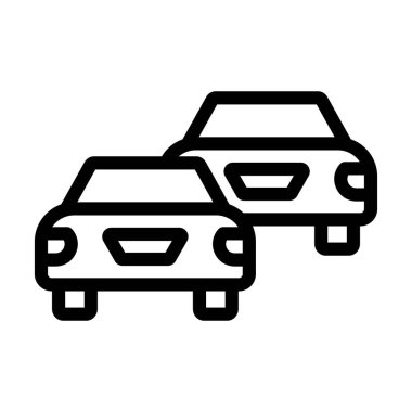 Kişisel ve ticari kullanım için Trafik Sıkışmış Vektör Çizgisi Simgesi