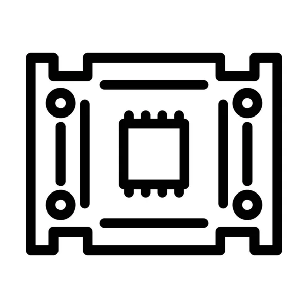 Pcb Board Vector Thick Line Icon Personal Commercial Use — стоковый вектор