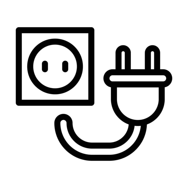 Wall Plug Vector Thick Line Icon Personal Commercial Use — Stock Vector