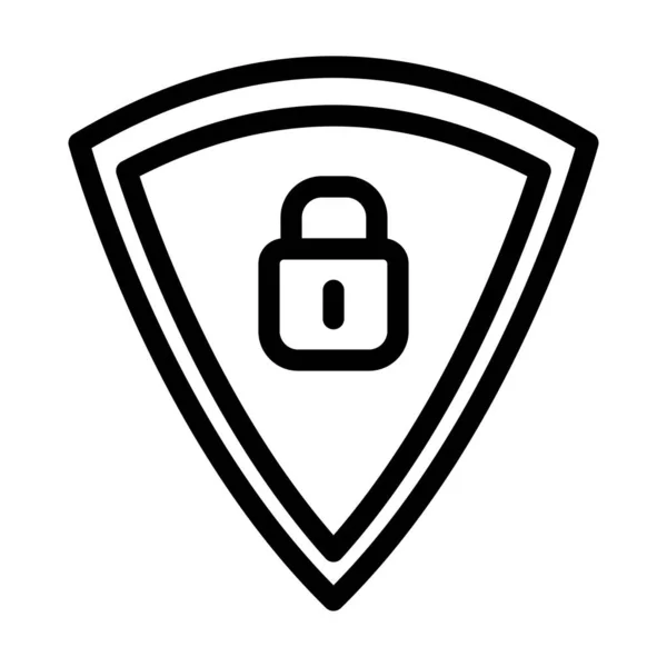 Protection Vector Thick Line Icon Für Den Persönlichen Und Kommerziellen — Stockvektor