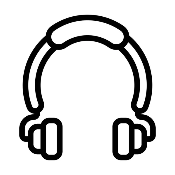 Kişisel Ticari Kullanım Için Kulaklık Vektörü Kalın Çizgi Simgesi — Stok Vektör