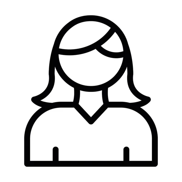 Mujer Vector Thick Line Icono Para Uso Personal Comercial — Vector de stock