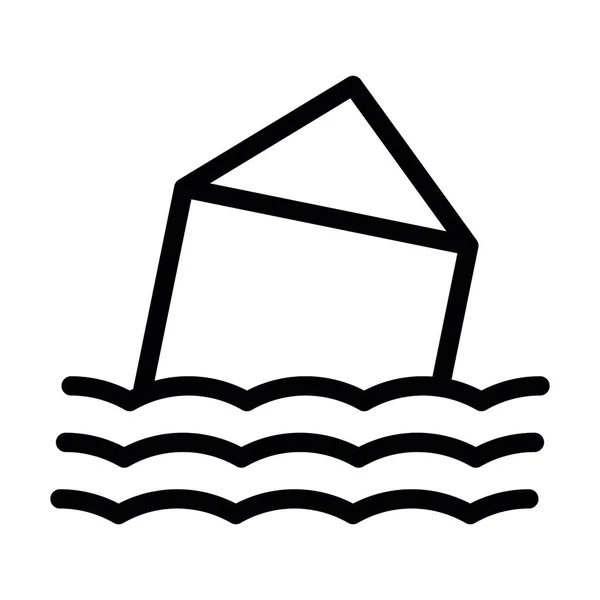 Flood Vector Thick Line Icon Für Den Persönlichen Und Kommerziellen — Stockvektor
