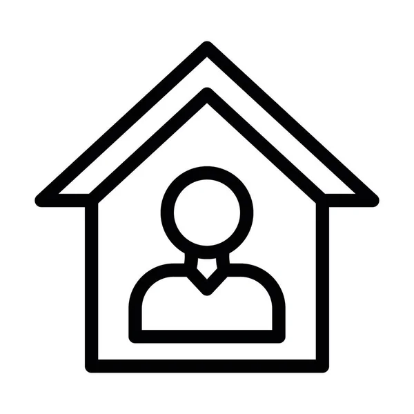 Waisenhaus Vector Thick Line Icon Für Den Persönlichen Und Kommerziellen — Stockvektor