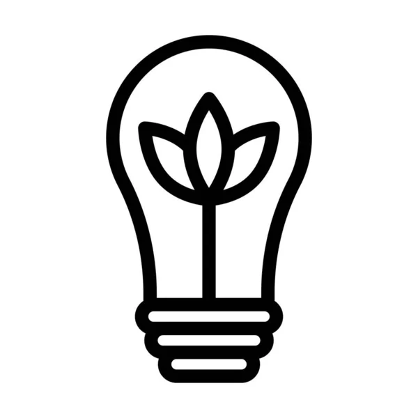 个人及商业用途的环保灯泡向量厚重线图标 — 图库矢量图片