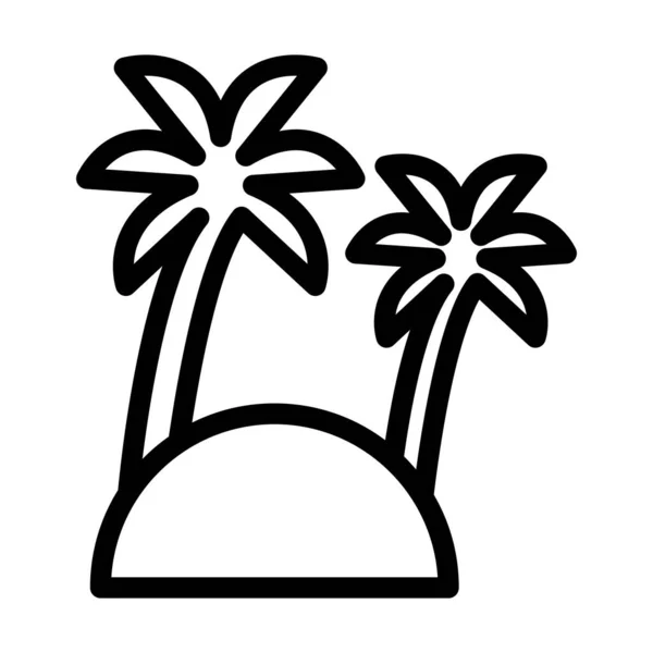 Икона Plam Tree Vector Thick Line Личного Коммерческого Использования — стоковый вектор