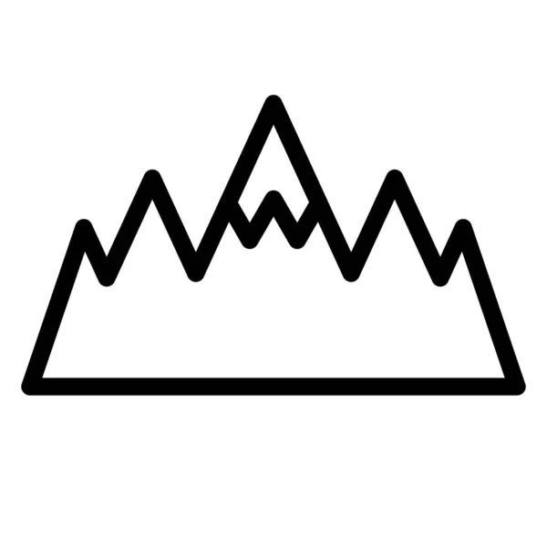 Mountains Vector Thick Line Icon Für Den Persönlichen Und Kommerziellen — Stockvektor