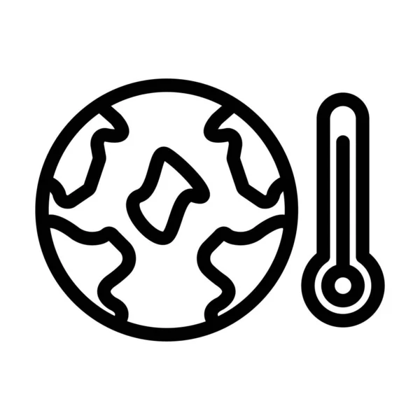 供个人和商业用途的全球暖化病媒厚重线图标 — 图库矢量图片