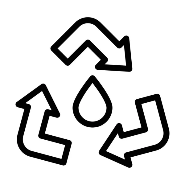 Wasserrecycling Vector Thick Line Icon Für Den Persönlichen Und Kommerziellen — Stockvektor