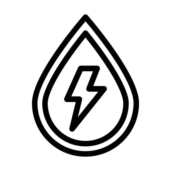 Icono Línea Gruesa Del Vector Energía Del Agua Para Uso — Vector de stock