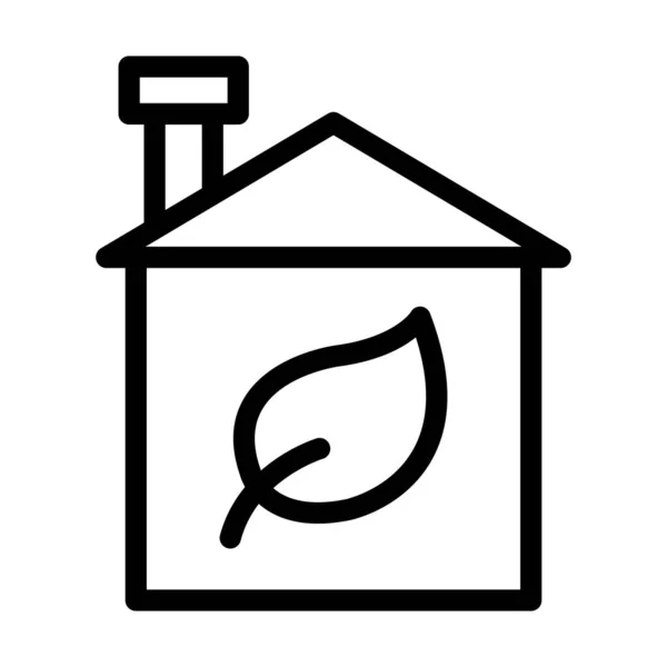 Eco Home Vector Thick Line Icon Für Den Persönlichen Und — Stockvektor