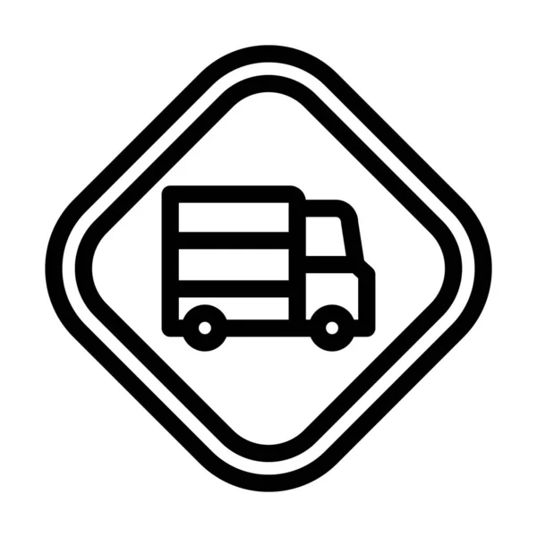 Truck Vector Thick Line Icon Für Den Persönlichen Und Gewerblichen — Stockvektor