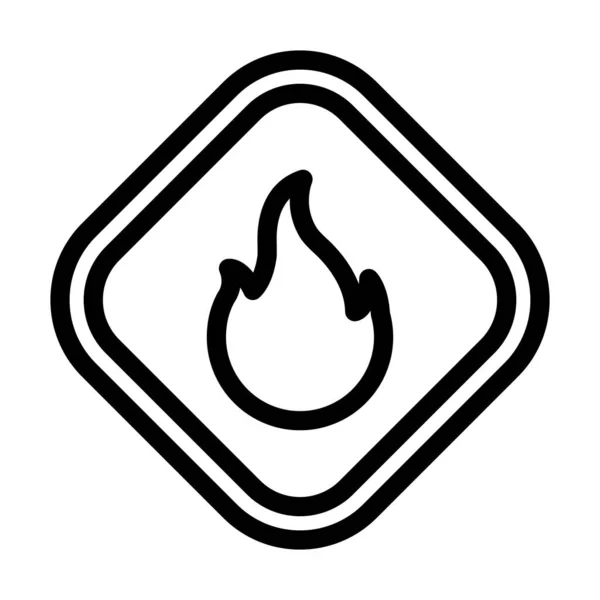 個人的および商業的な使用のための火ベクトル太線アイコン — ストックベクタ