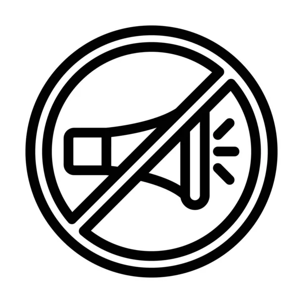 Kein Horn Vector Thick Line Icon Für Den Persönlichen Und — Stockvektor