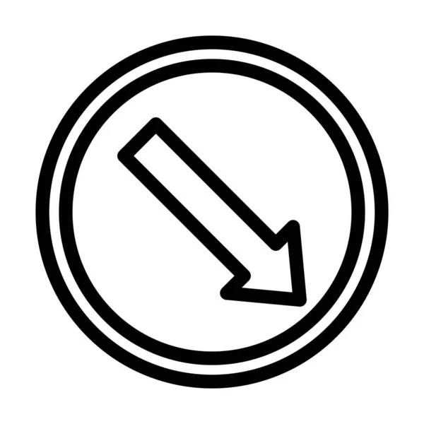 Keep Left Vector Thick Line Icon Für Den Persönlichen Und — Stockvektor