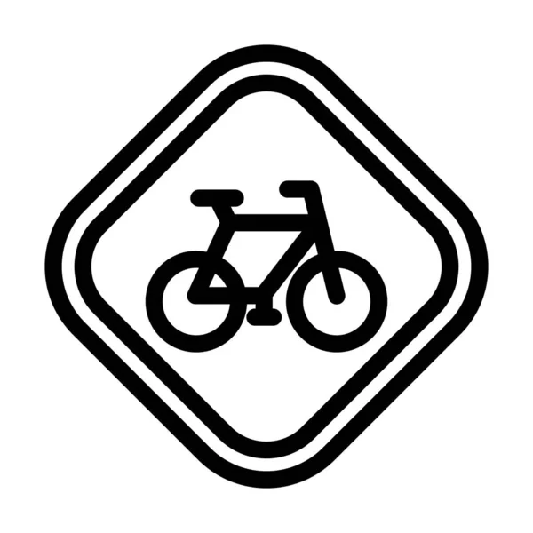 Fahrrad Vector Thick Line Icon Für Den Persönlichen Und Kommerziellen — Stockvektor