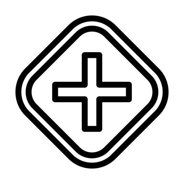 Crossways Sign Vector Thick Line Icono Para Uso Personal Comercial — Archivo Imágenes Vectoriales