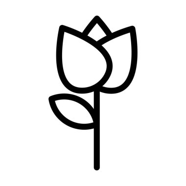 Çiçek Vektörü Kalın Çizgi Kişisel ve Ticari Kullanım Simgesi