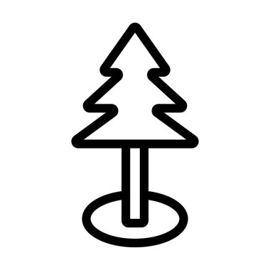 Kişisel ve ticari kullanım için Çam Ağacı Vektör Kalın Çizgi Simgesi