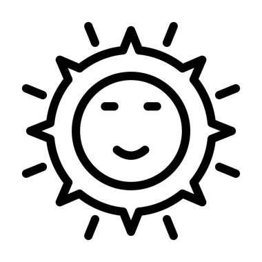 Kişisel ve ticari kullanım için Güneş Vektörü Kalın Çizgi Simgesi