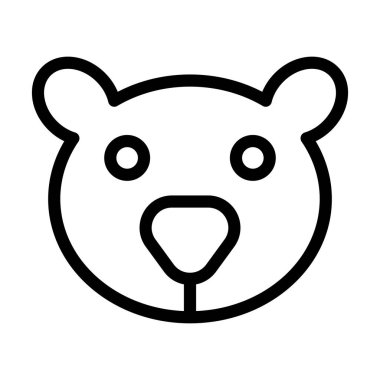 Kişisel ve ticari kullanım için Bear Vector Kalın Çizgi Simgesi