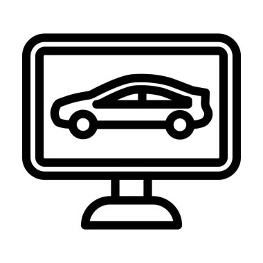 Çevrimiçi Taksi Vektörü Kalın Hat Kişisel ve Ticari Kullanım Simgesi