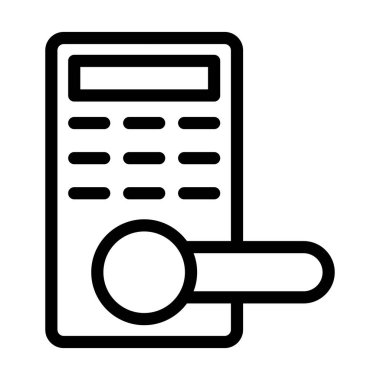 Kişisel ve ticari kullanım için Akıllı Kapı Kilidi Kalın Çizgi Simgesi