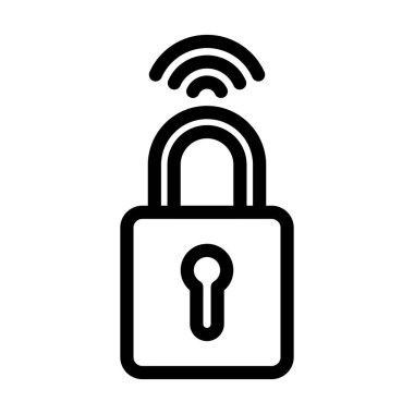 Kişisel ve ticari kullanım için Akıllı Kilit Vektör Kalın Çizgi Simgesi