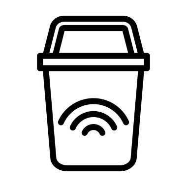Kişisel ve ticari kullanım için Akıllı Çöp Vektörü Kalın Çizgi Simgesi