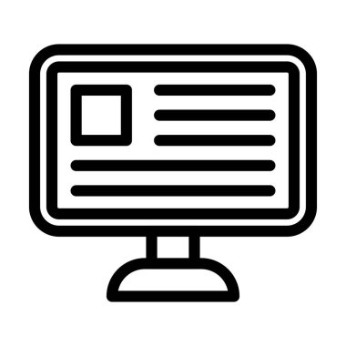 Çevrimiçi Haber Vektörü Kalın Hat Kişisel ve Ticari Kullanım Simgesi