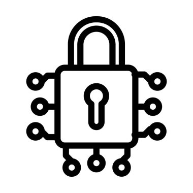 Siber Güvenlik Vektörü Kalın Hat Simgesi Kişisel ve Ticari Kullanım İçin