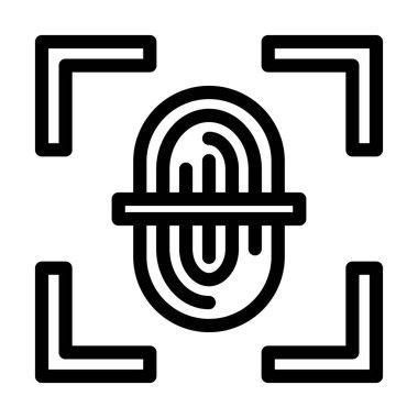 Parmak Tarayıcı Kalın Çizgi Simgesi Kişisel ve Ticari Kullanım