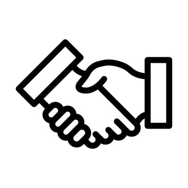 Kişisel ve Ticari Kullanım İçin El sıkışma Vektörü Kalın Çizgi Simgesi