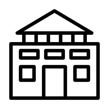 Kişisel ve Ticari Kullanım İçin Mahkeme Vektörü Kalın Çizgi Simgesi