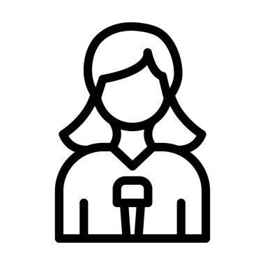 Kişisel ve Ticari Kullanım İçin Gazeteci Vektör Kalın Çizgi Simgesi