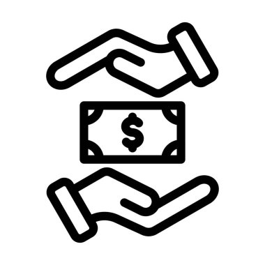 Kişisel ve Ticari Kullanım İçin Rüşvet Kalın Çizgi Simgesi