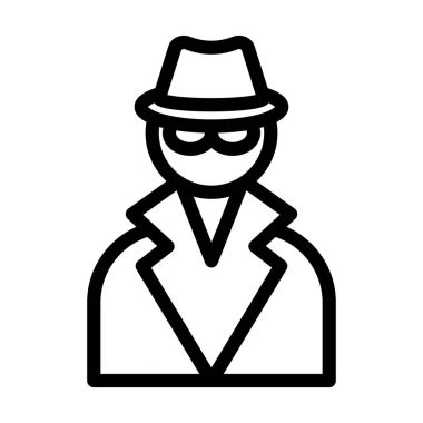 Dolandırıcılık Vektörü Kalın Çizgi Kişisel ve Ticari Kullanım Simgesi