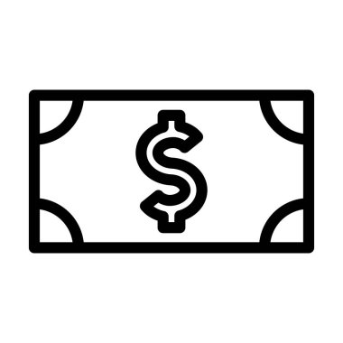 Kişisel ve ticari kullanım için Para Vektörü Kalın Çizgi Simgesi