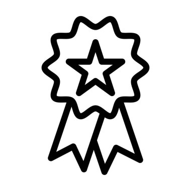 Rozet Vektörü Kalın Çizgi Kişisel ve Ticari Kullanım Simgesi