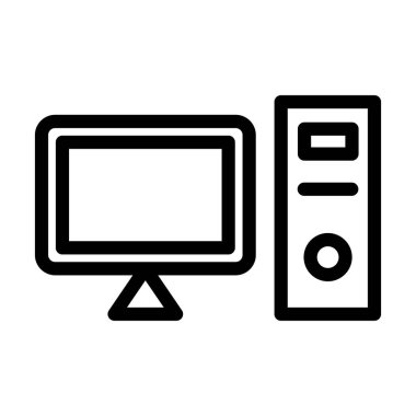 Kişisel ve ticari kullanım için Bilgisayar Vektörü Kalın Çizgi Simgesi