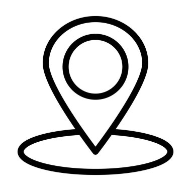 Kişisel ve ticari kullanım için Pin Point Vector Kalın Çizgi Simgesi