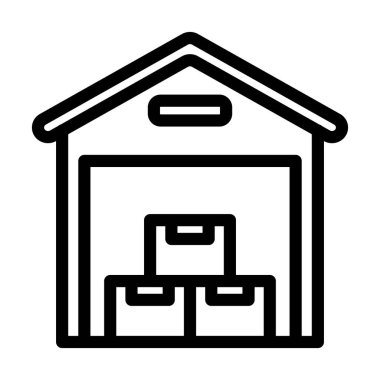 Kişisel ve ticari kullanım için Depo Vektör Kalın Çizgi Simgesi