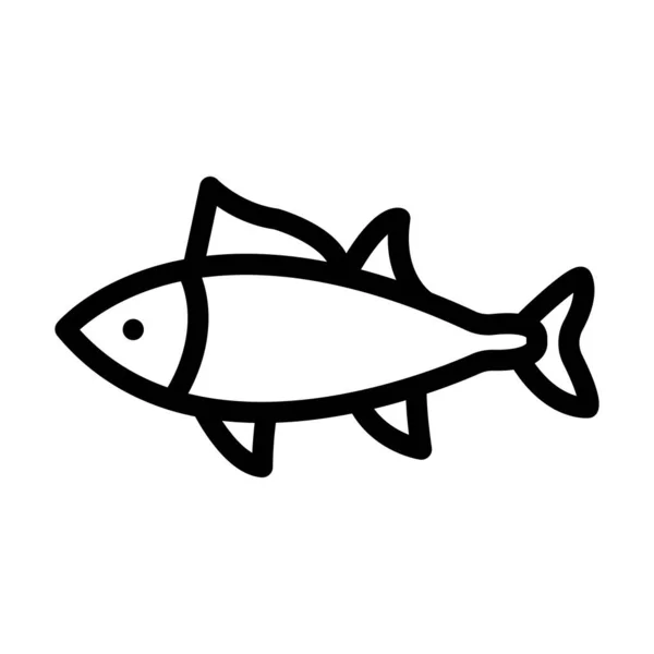 個人的および商業的な使用のための魚ベクトル太線アイコン — ストックベクタ