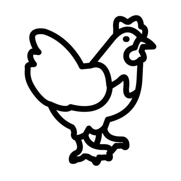 Chicken Vector Thick Line Icon าหร บการใช งานส วนบ คคลและเช — ภาพเวกเตอร์สต็อก