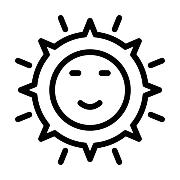 Sun Vector Gruba Ikona Linii Użytku Osobistego Komercyjnego — Wektor stockowy